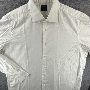 Luigi Borrelli Napoli Royal Collection Size 19 (47) White Long Sleeve Button Up